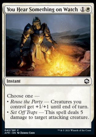 (042) Magic The Gathering Adventures in the Forgotten Realms Single: You Hear Something on Watch Holo Common