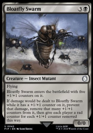 (042) Magic The Gathering Universes Beyond: Fallout Single: Bloatfly Swarm Holo Uncommon