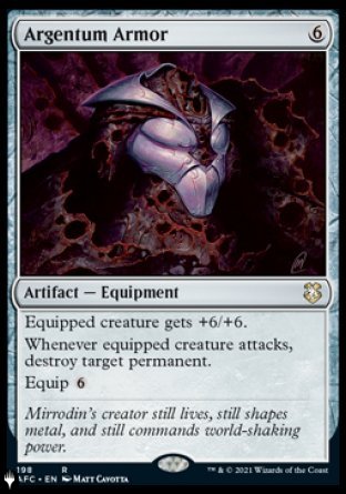(198) Magic The Gathering The List Single: Argentum Armor Rare