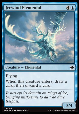 (042) Magic The Gathering Magic: The Gathering Foundations Single: Icewind Elemental Holo Common
