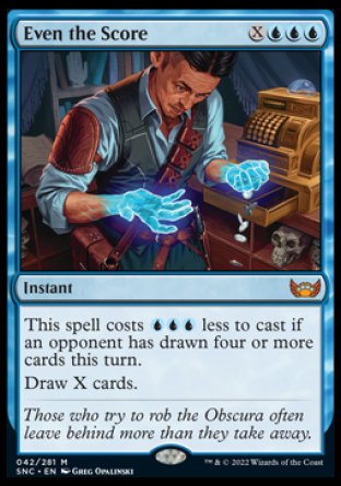 (042) Magic The Gathering Streets of New Capenna Single: Even the Score Holo Mythic