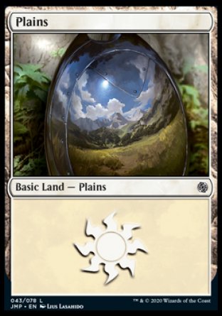 (043) Magic The Gathering Jumpstart Single: Plains (V.6) Land