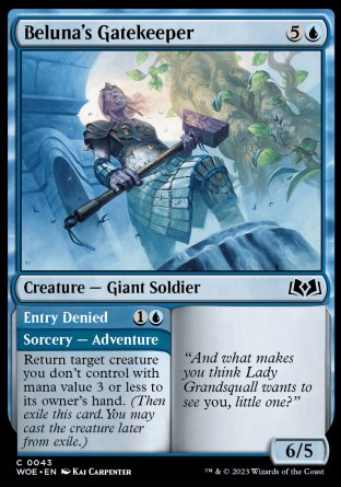 (043) Magic The Gathering Wilds of Eldraine Single: Beluna's Gatekeeper // Entry Denied Holo Common