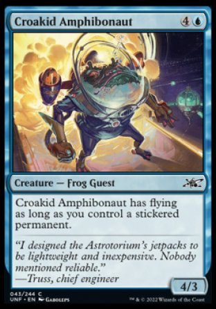 (043) Magic The Gathering Unfinity Single: Croakid Amphibonaut Holo Common