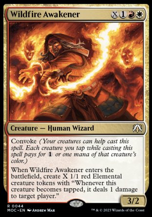 (044) Magic The Gathering Commander: March of the Machine Single: Wildfire Awakener Rare