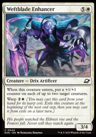 (044) Magic The Gathering Edge of Eternities Single: Weftblade Enhancer Holo Common
