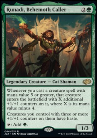 (044) Magic The Gathering Jumpstart 2022 Single: Runadi, Behemoth Caller Rare