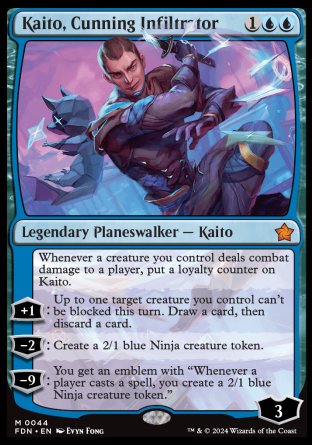 (044) Magic The Gathering Magic: The Gathering Foundations Single: Kaito, Cunning Infiltrator Holo Mythic