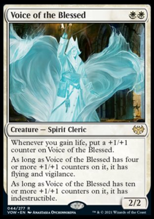(044) Magic The Gathering Innistrad: Crimson Vow Single: Voice of the Blessed Holo Rare
