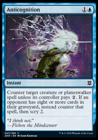 (045/280) Magic The Gathering Zendikar Rising Single: Anticognition Holo Common