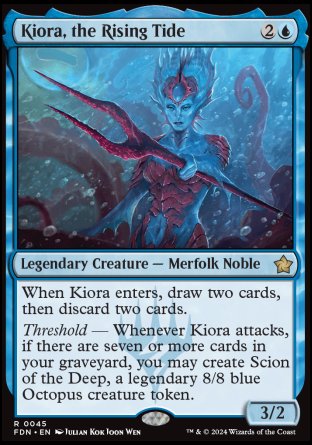 (045) Magic The Gathering Magic: The Gathering Foundations Single: Kiora, the Rising Tide Holo Rare