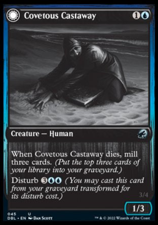 (045) Magic The Gathering Innistrad: Double Feature Single: Covetous Castaway // Ghostly Castigator Holo Uncommon