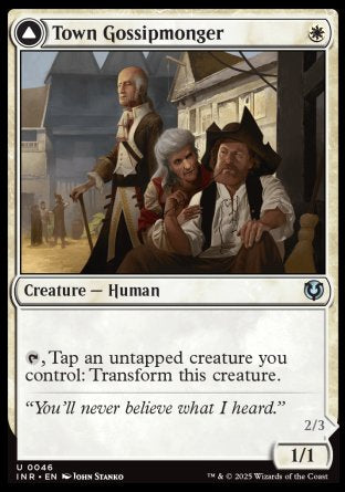 (046) Magic The Gathering Innistrad Remastered Single: Town Gossipmonger / Incited Rabble Holo Uncommon