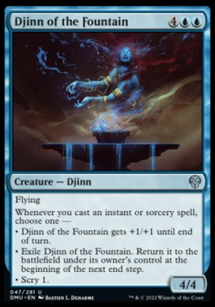(047) Magic The Gathering Dominaria United Single: Djinn of the Fountain Holo Uncommon
