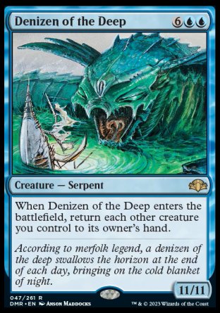 (047) Magic The Gathering Dominaria Remastered Single: Denizen of the Deep Holo Rare