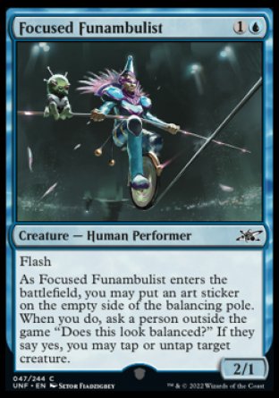 (047) Magic The Gathering Unfinity Single: Focused Funambulist Holo Common