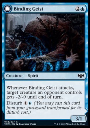 (048) Magic The Gathering Innistrad: Crimson Vow Single: Binding Geist // Spectral Binding Holo Common