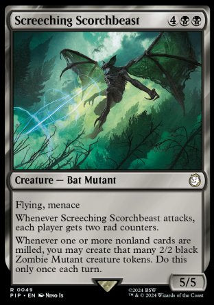 (049) Magic The Gathering Universes Beyond: Fallout Single: Screeching Scorchbeast Holo Rare