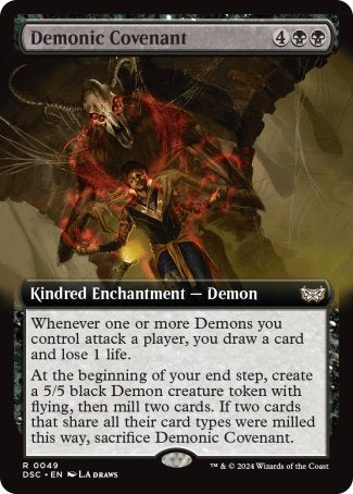 (049) Magic The Gathering Commander: Duskmourn: House of Horror: Extras Single: Demonic Covenant Holo Rare