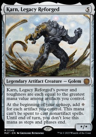 (049) Magic The Gathering March of the Machine: The Aftermath Single: Karn, Legacy Reforged Holo Mythic