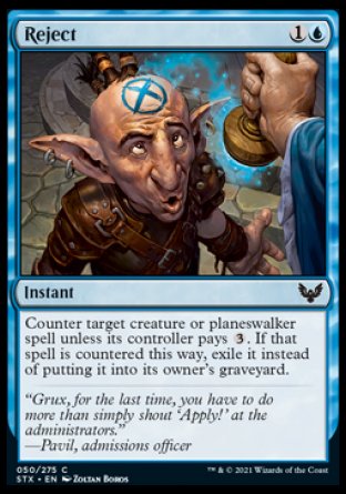 (050) Magic The Gathering Strixhaven: School of Mages Single: Reject Common