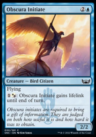 (050) Magic The Gathering Streets of New Capenna Single: Obscura Initiate Common