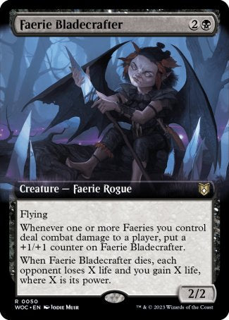 (050) Magic The Gathering Commander: Wilds of Eldraine: Extras Single: Faerie Bladecrafter Rare
