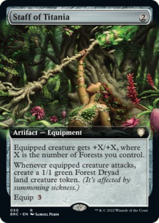 (050) Magic The Gathering Commander: The Brothers' War: Extras Single: Staff of Titania (V.2) Rare