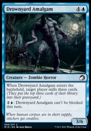 (050) Magic The Gathering Innistrad: Midnight Hunt Single: Drownyard Amalgam Holo Common