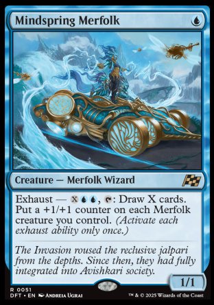 (051) Magic The Gathering Aetherdrift Single: Mindspring Merfolk Holo Rare