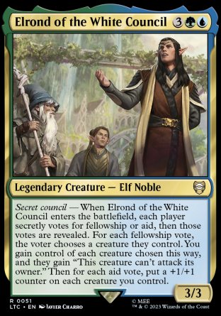 (051) Magic The Gathering Commander: The Lord of the Rings: Tales of Middle-earth Single: Elrond of the White Council Rare