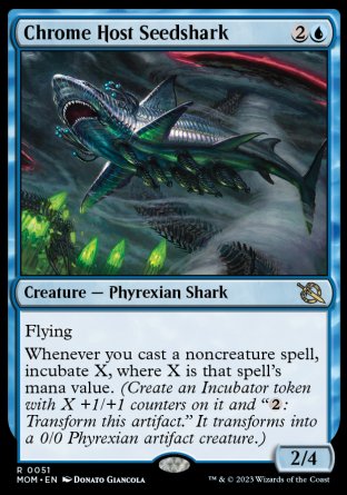 (051) Magic The Gathering March of the Machine Single: Chrome Host Seedshark Holo Rare