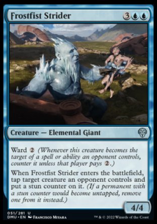 (051) Magic The Gathering Dominaria United Single: Frostfist Strider Holo Uncommon