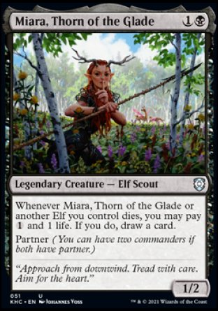 (051) Magic The Gathering Commander: Kaldheim Single: Miara, Thorn of the Glade Holo Uncommon