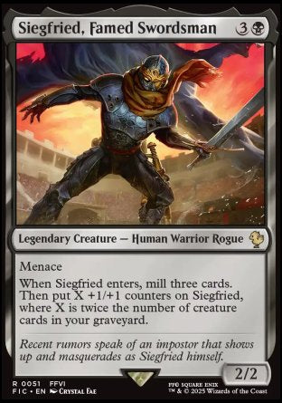(051) Magic The Gathering Commander: Magic: The Gathering - FINAL FANTASY: Collector's Edition Single: Siegfried, Famed Swordsman Holo Rare