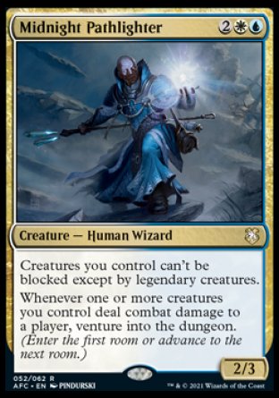 (052) Magic The Gathering Commander: Adventures in the Forgotten Realms Single: Midnight Pathlighter Rare