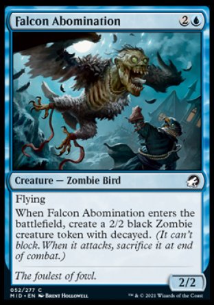 (052) Magic The Gathering Innistrad: Midnight Hunt Single: Falcon Abomination Common