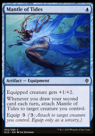 (052/269) Magic The Gathering Throne of Eldraine Single: Mantle of Tides Holo Common