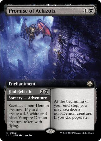 (052) Magic The Gathering Commander: The Lost Caverns of Ixalan: Extras Single: Promise of Aclazotz // Foul Rebirth Rare