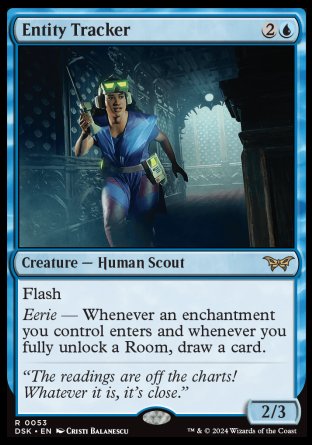 (053) Magic The Gathering Duskmourn: House of Horror Single: Entity Tracker Holo Rare