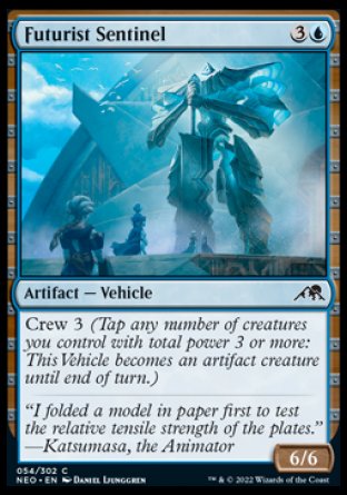 (054) Magic The Gathering Kamigawa: Neon Dynasty Single: Futurist Sentinel Holo Common