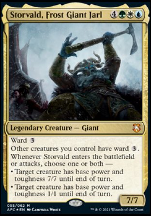 (055) Magic The Gathering Commander: Adventures in the Forgotten Realms Single: Storvald, Frost Giant Jarl Holo Mythic