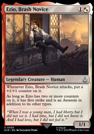 (055) Magic The Gathering Universes Beyond: Assassin's Creed Single: Ezio, Brash Novice Holo Uncommon
