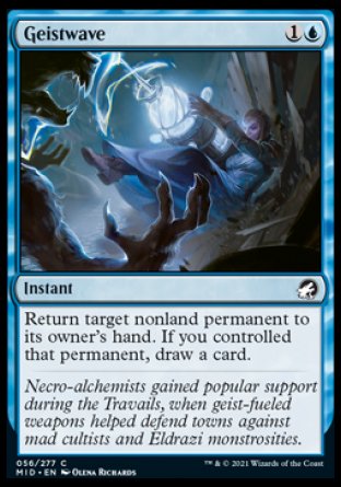 (056) Magic The Gathering Innistrad: Midnight Hunt Single: Geistwave Holo Common