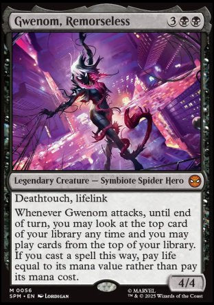 (056) Magic The Gathering Magic: The Gathering | Marvel's Spider-Man: Promos Single: Gwenom, Remorseless (V.1) Holo Mythic