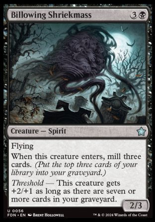 (056) Magic The Gathering Magic: The Gathering Foundations Single: Billowing Shriekmass Holo Uncommon