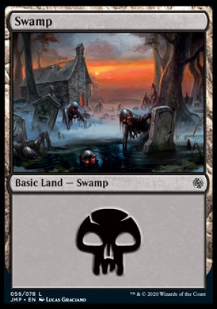 (056) Magic The Gathering Jumpstart Single: Swamp (V.3) Land
