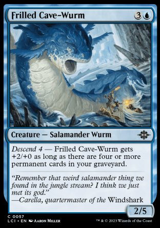 (057) Magic The Gathering The Lost Caverns of Ixalan Single: Frilled Cave-Wurm Holo Common