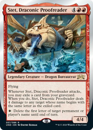 (057/096) Magic The Gathering Unsanctioned Single: Stet, Draconic Proofreader Rare