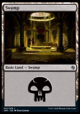 (057) Magic The Gathering Jumpstart Single: Swamp (V.4) Land